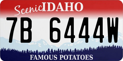 ID license plate 7B6444W