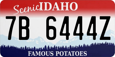 ID license plate 7B6444Z