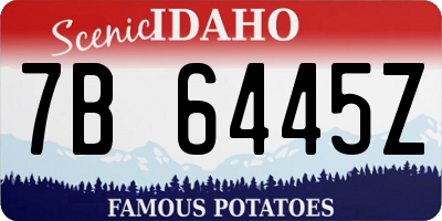 ID license plate 7B6445Z