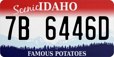 ID license plate 7B6446D