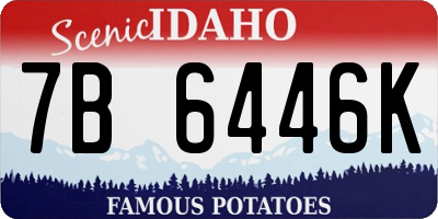 ID license plate 7B6446K