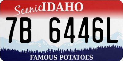 ID license plate 7B6446L