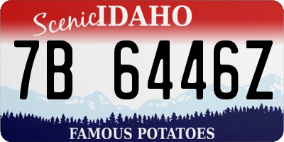 ID license plate 7B6446Z