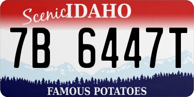ID license plate 7B6447T