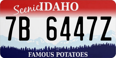ID license plate 7B6447Z