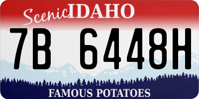 ID license plate 7B6448H