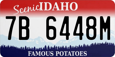 ID license plate 7B6448M