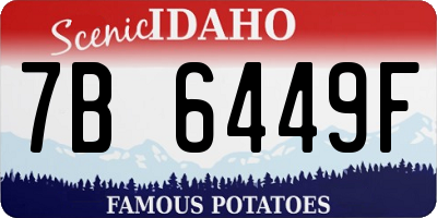 ID license plate 7B6449F