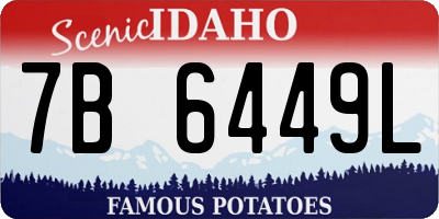 ID license plate 7B6449L