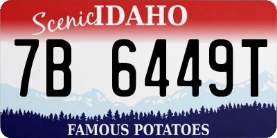 ID license plate 7B6449T