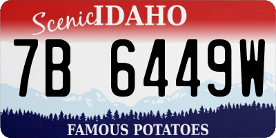 ID license plate 7B6449W