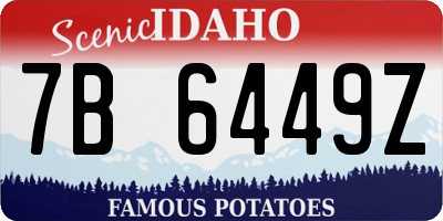 ID license plate 7B6449Z