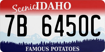 ID license plate 7B6450C