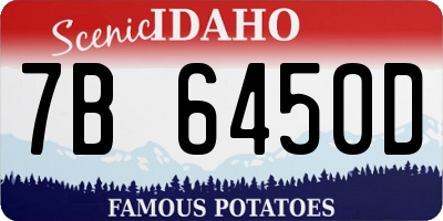ID license plate 7B6450D