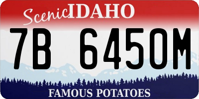 ID license plate 7B6450M