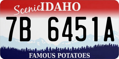 ID license plate 7B6451A
