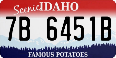 ID license plate 7B6451B