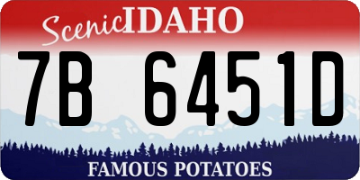 ID license plate 7B6451D