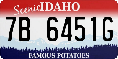 ID license plate 7B6451G