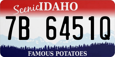ID license plate 7B6451Q