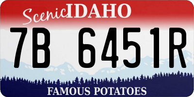 ID license plate 7B6451R