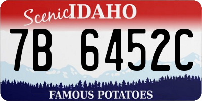 ID license plate 7B6452C