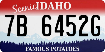 ID license plate 7B6452G
