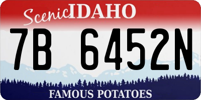 ID license plate 7B6452N