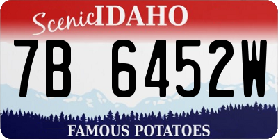 ID license plate 7B6452W