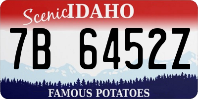 ID license plate 7B6452Z