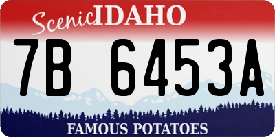 ID license plate 7B6453A