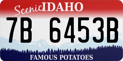 ID license plate 7B6453B