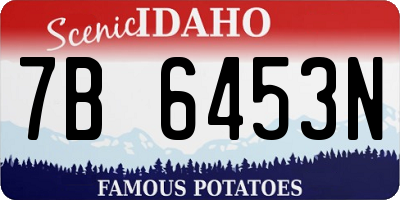 ID license plate 7B6453N