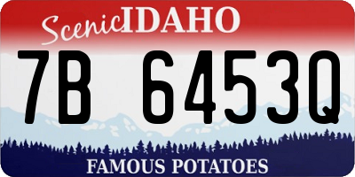 ID license plate 7B6453Q