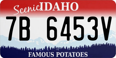 ID license plate 7B6453V