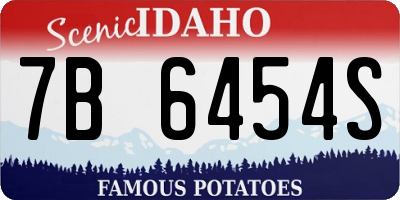 ID license plate 7B6454S