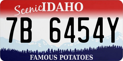 ID license plate 7B6454Y