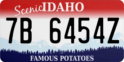 ID license plate 7B6454Z