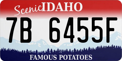 ID license plate 7B6455F