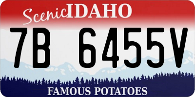ID license plate 7B6455V