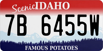 ID license plate 7B6455W