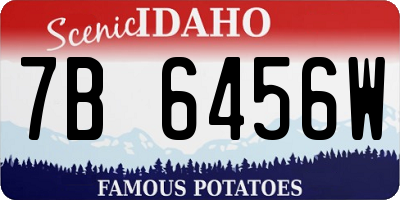 ID license plate 7B6456W