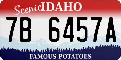 ID license plate 7B6457A