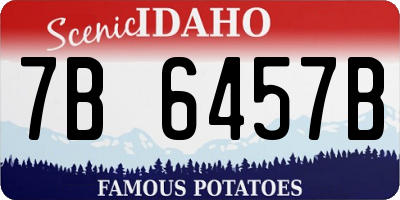 ID license plate 7B6457B