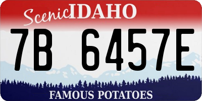 ID license plate 7B6457E