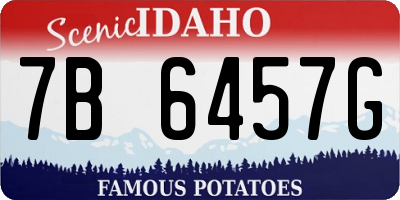 ID license plate 7B6457G