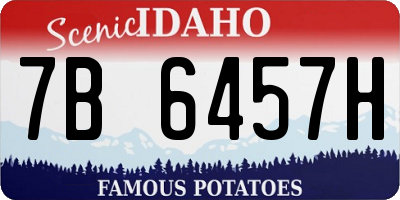ID license plate 7B6457H