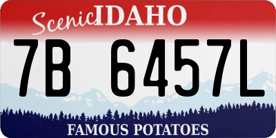ID license plate 7B6457L