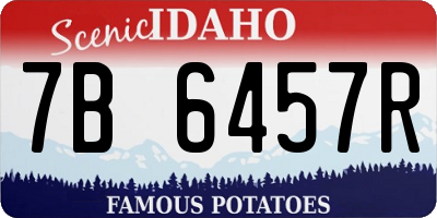 ID license plate 7B6457R