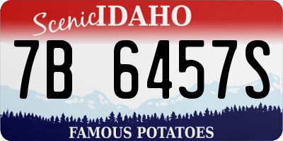 ID license plate 7B6457S